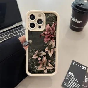 2026 Beautiful Flowers Print Phone Case for Samsung Galaxy S23 / S23 Plus / S23 Ultra / S24 / S24 Plus / S24 Ultra / S25 / S25 Plus / S25 Ultra, Anti-Drop Shockproof Protective Cover