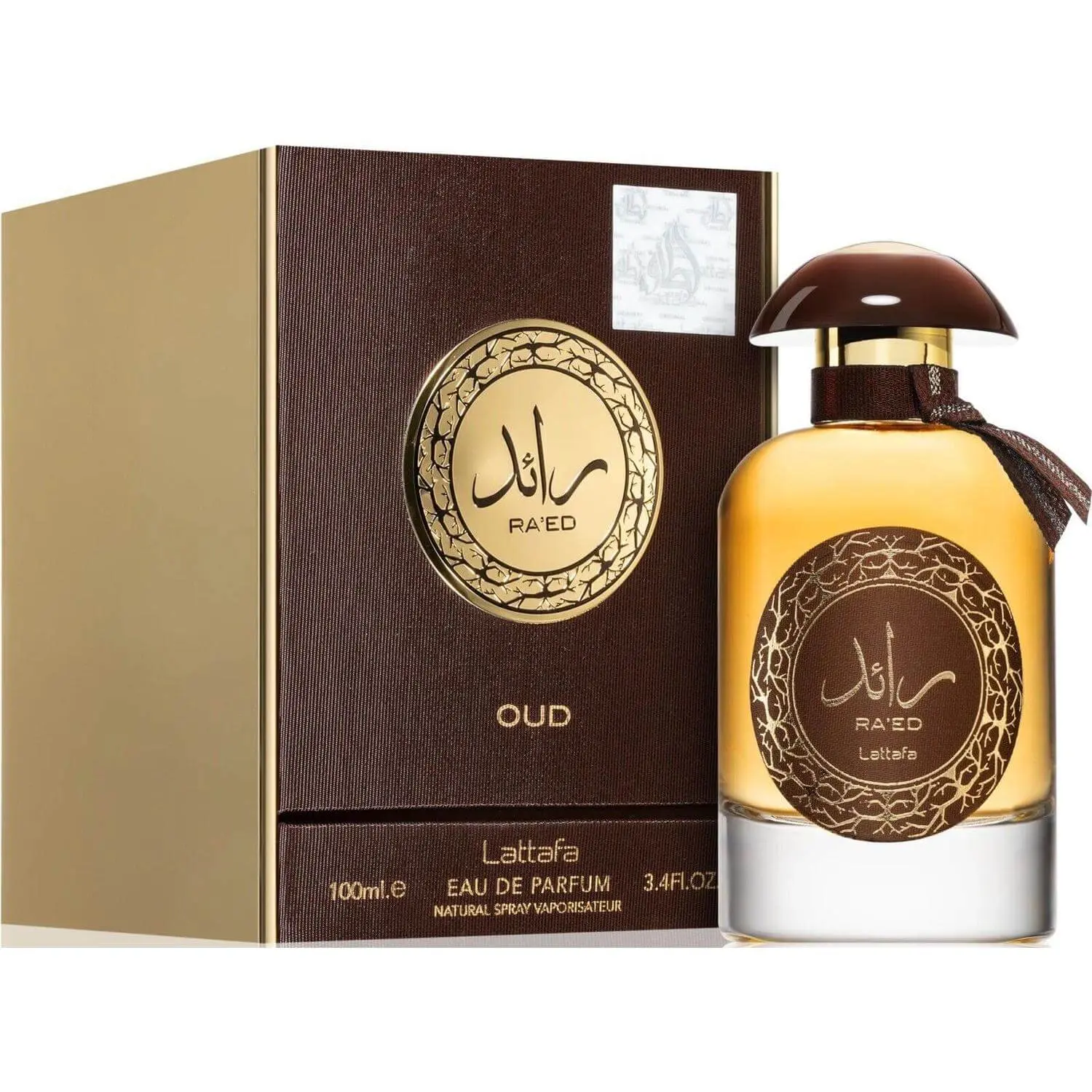 Lattafa Ra'ed Oud Unisex Arabian Luxurious EDP Spray Perfume - 3.4 fl oz, New in Box, Sandalwood, Amber, Vanilla Gourmand Fragrance, Modern, Spiced, Aromatic, Gourmand Scent, Sandalwood Vanilla Gourmand