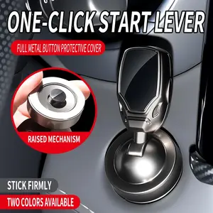 Luxury Alloy One-Button Start Decorative Cover, Universal Ignition Switch Protector, No Drilling Adhesive Installation, Car Interior Upgrade