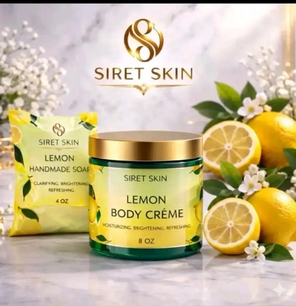 Siret Skin Set Lemon Body  Cream 8 oz + 1  Soap Lemon 4 oz, Siret Cosmetics - WorldcaShop USA