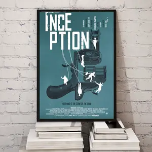 Inception Poster, Christopher Nolan, Minimalist Movie Poster, Vintage Retro Art Print, Custom Poster, Wall Art Print, Home Decor