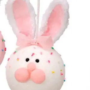 Fabric sprinkle bunny cake pop 14” white
