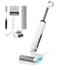 Wet Dry Vacuum Cleaner, 180° Lay-Flat Cordless Vacuum Mop Combo with Edge Cleaning, All-in-One Floor Cleaner for Hard Floors, Self-Cleaning, 45mins Runtime, LED Display, Voice Prompts