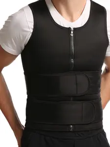 Men's Chlorine Rubber Sauna Zip Waist Training Vest, Body Shaping Underwear for Men, Comfortable and Slimming Workout Top, Zipper Compression Vest
