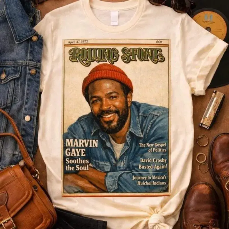 Marvin Gaye Vintage Magazine Tee _ Soul Legend Graphic T-Shirt _ Retro Music Icon Shirt _ Classic R&B
