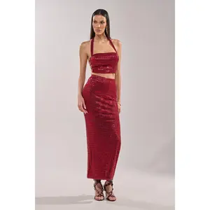 FALLING IN LOVE RHINESTONE MAXI SKIRT