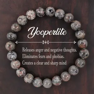 Yooperlite Bracelet Releases Anger And Negative Thoughts, Eliminates Fears And Phobias, Creates A Clear And Sharp Mind Healing Crystal Bead Gorgeous Stone Gemstone Jewelry Energy Girlfriend Boyfriend Souvenir Valentine Anniversary Birthday Gift