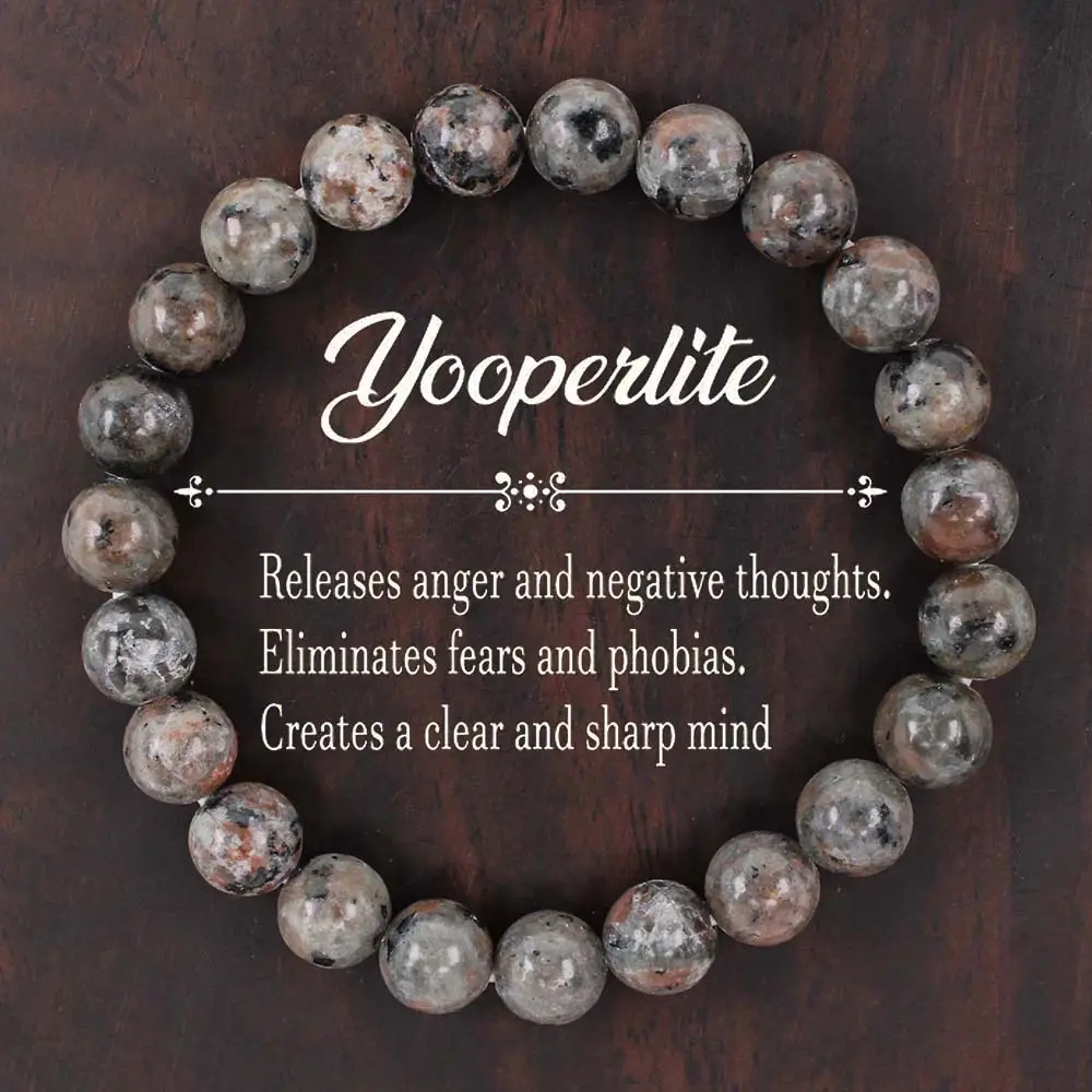 Yooperlite Bracelet Releases Anger And Negative Thoughts, Eliminates Fears And Phobias, Creates A Clear And Sharp Mind Healing Crystal Bead Gorgeous S