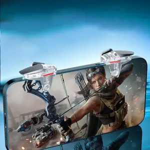 Upgrade Transparent Dy05 Phone Game Trigger Pair, Dual Controllers, Mobile Gaming Controllers, Esports Controller, High Sensitivity Abs Buttons, Compatible with iOS Android, Ergonomic Design, Fps Gaming Gear