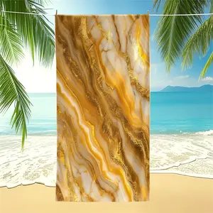 Marble Pattern Art Beach Towel, Luxury Premium Design, Quick Dry Absorbent Soft Skin-friendly, Ideal for Vacation Photoshoot Pool Daily Use