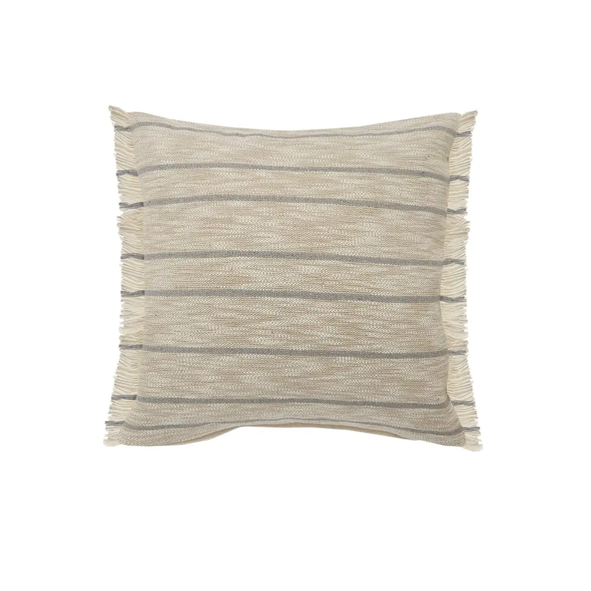 Coastal Decor Jute Fabric Throw Pillows - 2-Piece Set, 4x20x20 in Tan, Zippered, for Home Interiors & Beach Vibe, Two Pillows