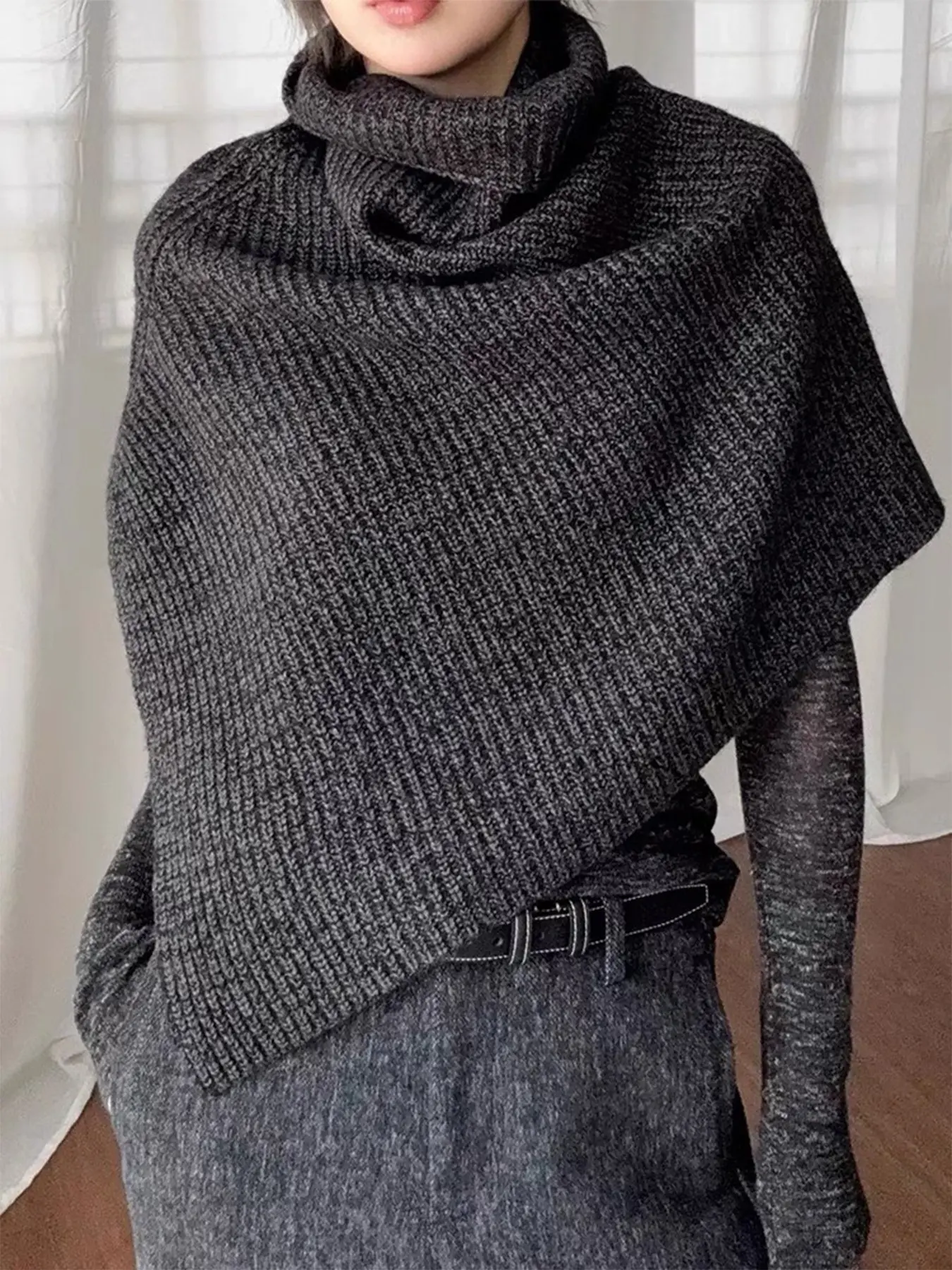 Women's Plain Color Knitted Scarf, Elegant Fashion Accessory for Daily Wear, Perfect Gift Choice, Rich Colors and Premium Fabric, Casual Soft Scarf, Knit Shawl