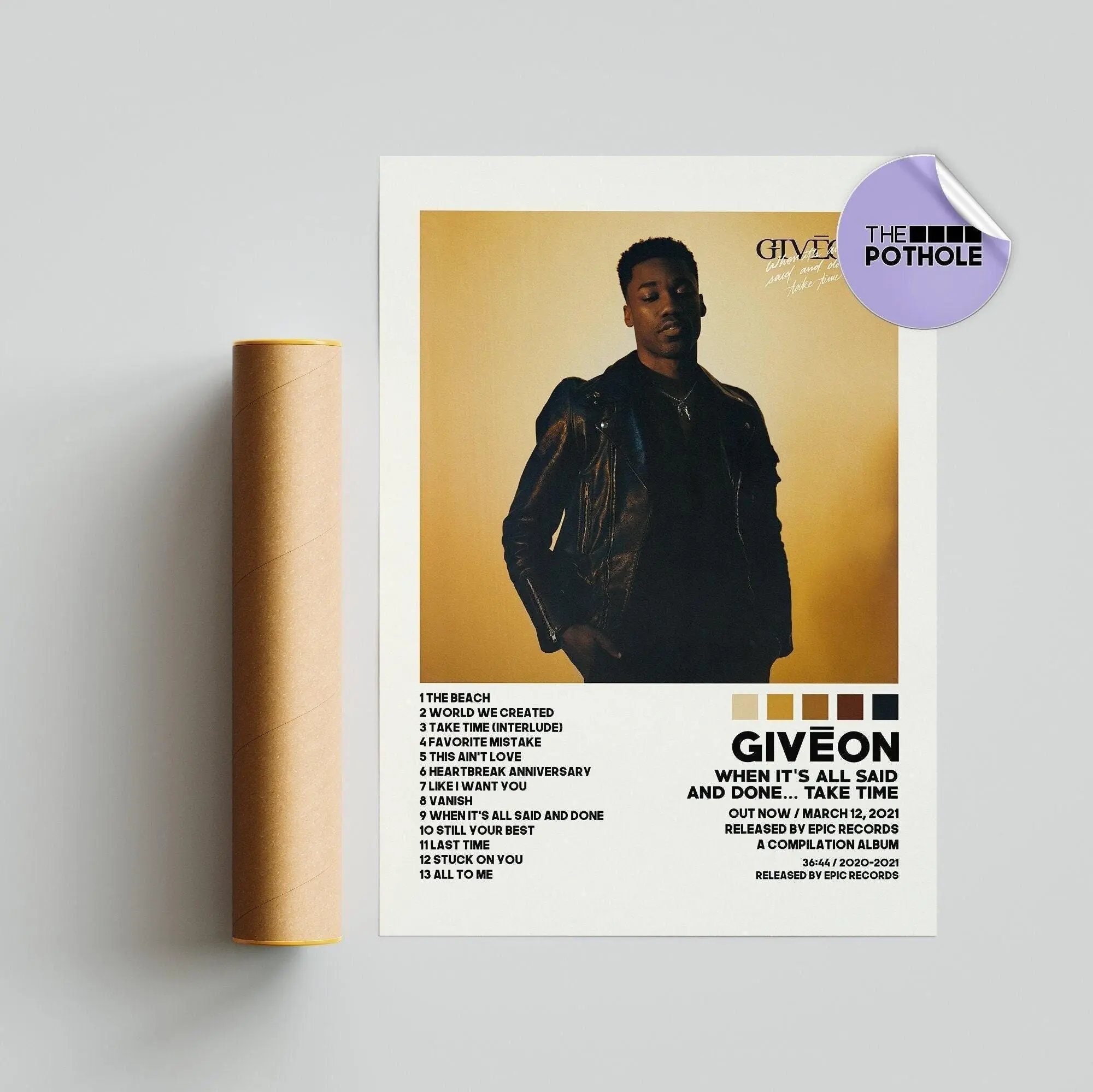 Giveon Posters / When It's All Said and Done...Take Time Poster / Album Cover Poster Poster Print Wall Art,, Unframed