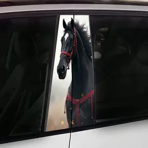 Horse Car Sticker Set, Whip and Flowing Mane, Durable PVC Decal, Car Decals for Vehicle Windows, Walls, Glass, Modern Car Enthusiast Decor, Vehicle Exterior Decoration
