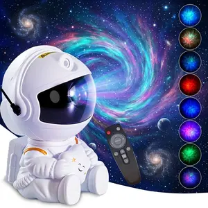 Astronaut Galaxy Projector 8-Color Nebula Star Projector Night Light Aurora Lamp Remote-Controlled LED Ceiling Projector 360°Adjustable Rotating Starry Ceiling Light