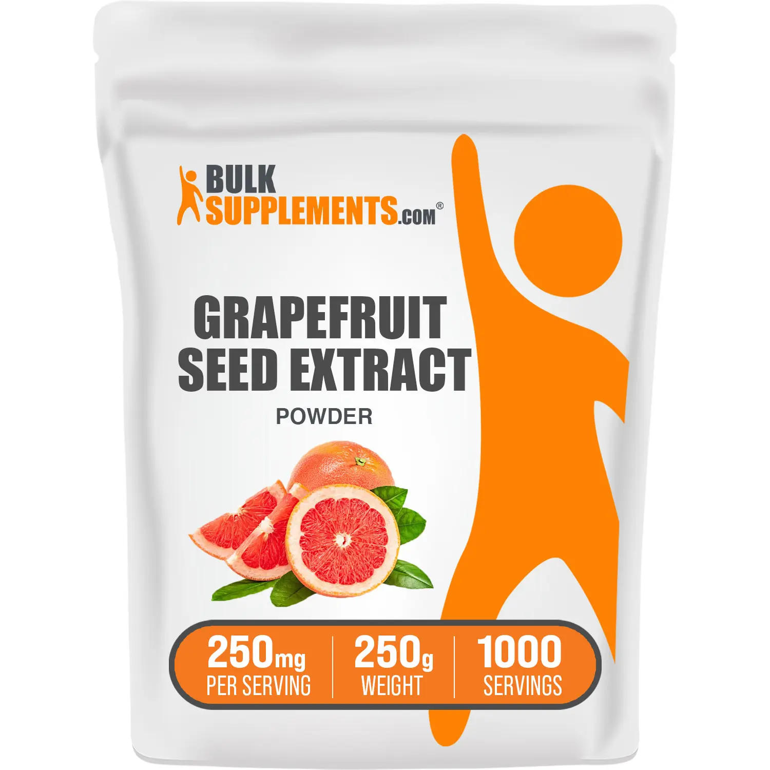 BulkSupplements Natural Gluten-Free Grapefruit Seed Extract Powder - Digestive Support - Anti-Inflammatory - 250g Container - 250mg per Serving