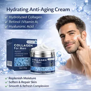 Collagen Face Cream for Men, Men's Face Moisturizer, Anti-Aging Wrinkle Cream for Men with Retinol, Collagen & Hyaluronic Acid, Eye Bags & Dark Spot Remover, After Shave Lotion 50g moisturizer for face
