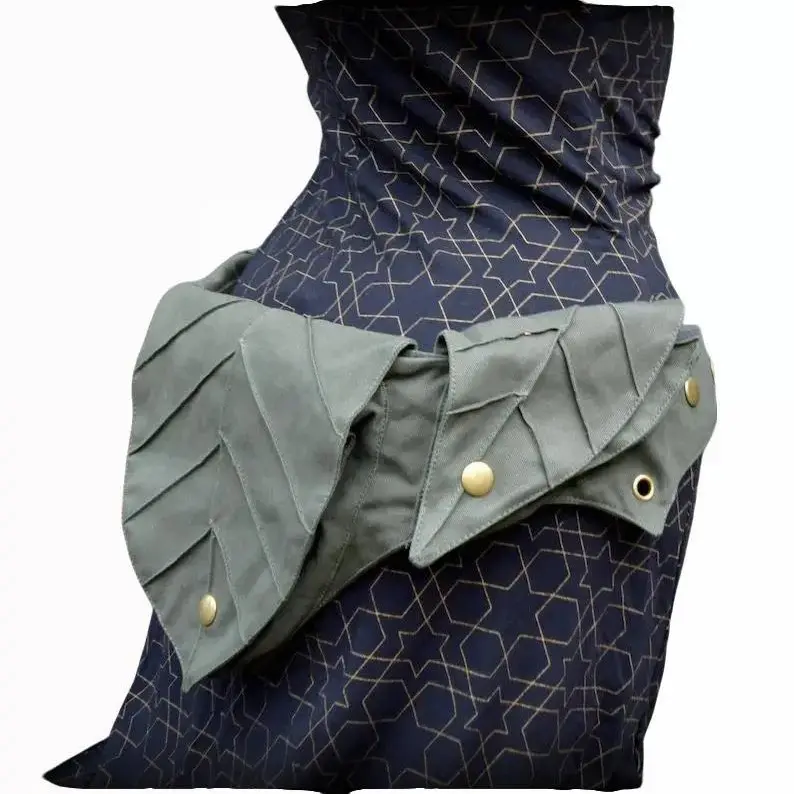 Festival belt bag, Elven leaf utility belt, hip belt, pixie belt, festival fanny pack, vegan canvas, Ren Fair, Renaissance Festival