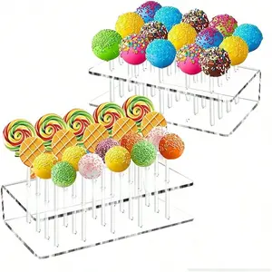 Transparent Lollipop Display Rack, 15/20 Holes, Ideal for Colored Lollipops, Cupcakes, Desserts, Perfect for Parties and Events