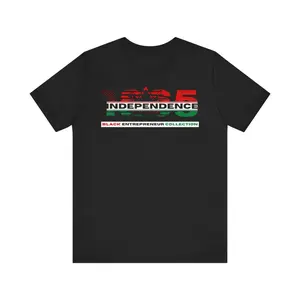 1865 | INDEPENDENCE | Red, Black, Green Distressed Embedded Flag | Short Sleeve Premium T-Shirt