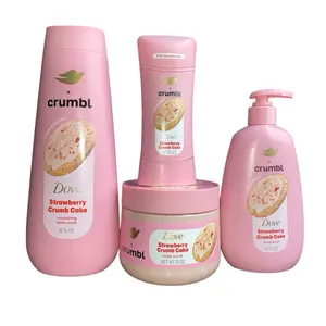 Dove Crumble Strawberry Crumb Cake Bundle - Body Wash 20 Oz, Body Scrub 15 Oz, Hand Wash 12 Oz, Deodorant 2.6 Oz LIMITED EDITION Cleansing