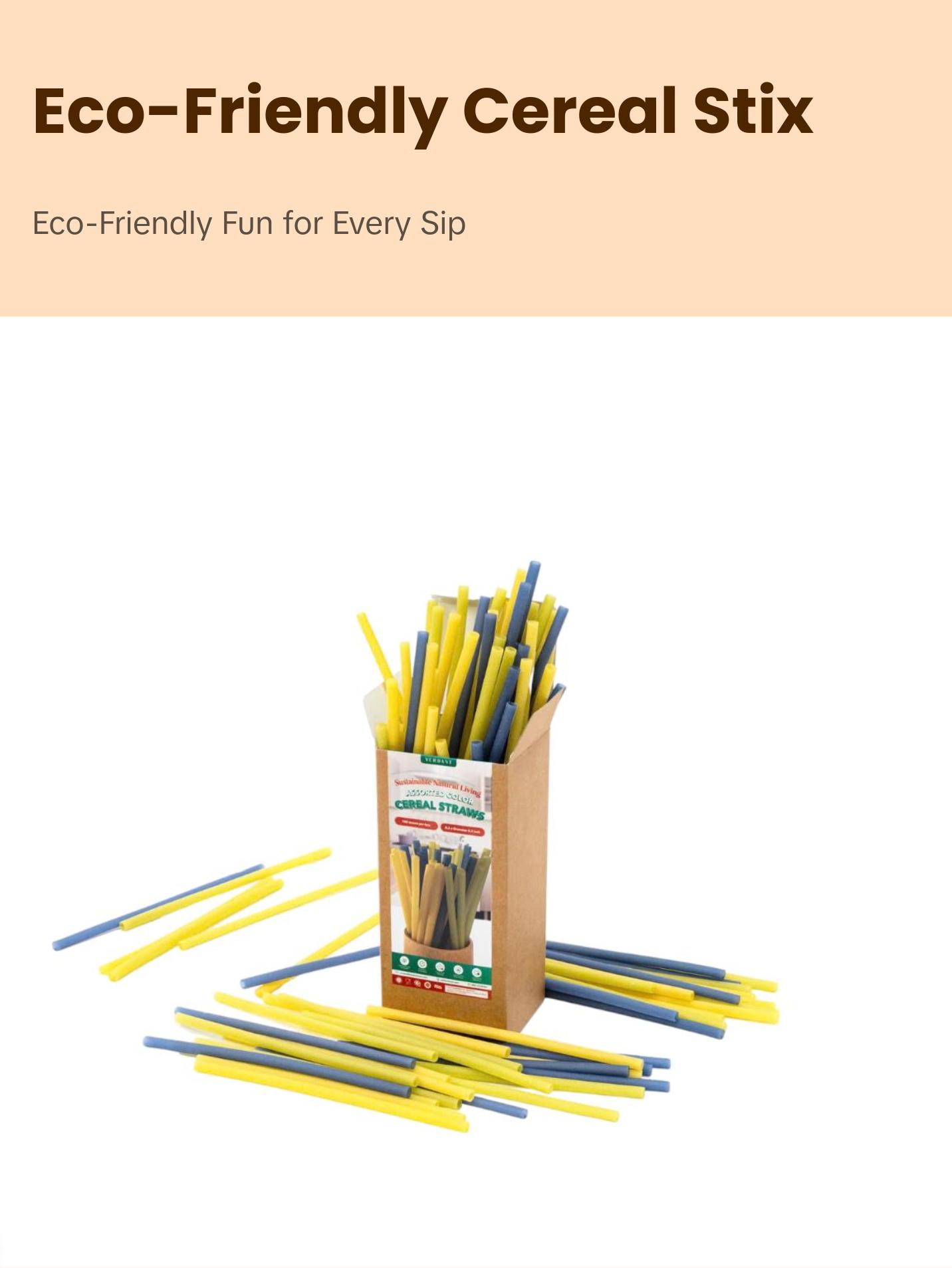 Organic Cereal Straws, 100 Reusable Fun Straws – Unique Kids, Inspiring, Cute Housewarming Gift, Creal straws, inspiring gifts