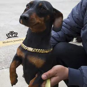 14mm Cuban Chain Dog Collar with Custom Initial A-Z Pendant Heavy Duty Stainless Steel Luxury Pet Accessory for All Dog Sizes 10-30inch Christmas gift