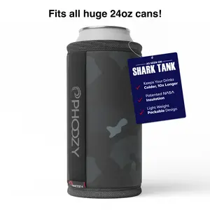 PHOOZY Insulated Can Cooler for Huge 24oz Cans - Patented NASA Insulation Keeps Drinks Cold 10X Longer (Weighs less than 2 ounces) - Keep Your Drinks Cold and Your Hands Warm
