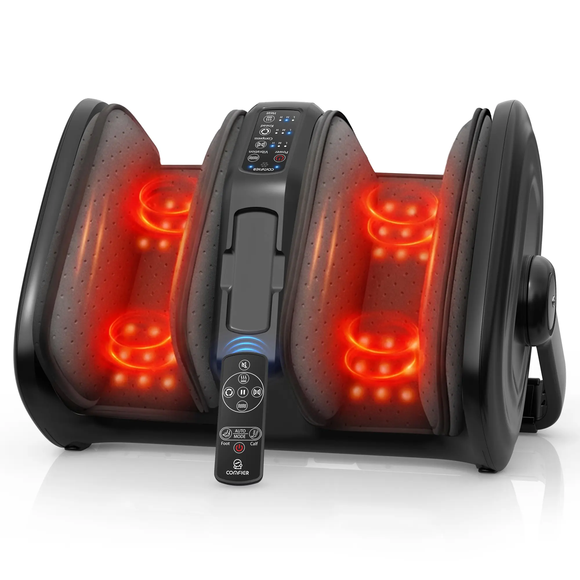 COMFIER Shiatsu Foot Massager with Heat, Foot Calf Massager FSA Eligible Items Only List HSA Feet Massage for Plantar Fasciitis, Christmas Gifts for Women Men Size 14 & Remote Control