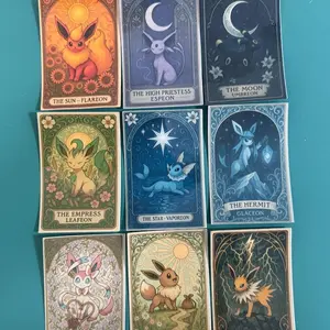 Eeveelution Tarot Stickers Glossy, Sylveon, Vaporeon, Jolteon, Flareon, Espeon, Umbreon Laptop, Tumble or Mug, Car
