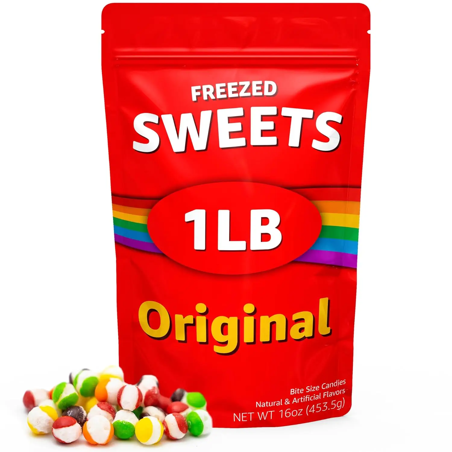 Freeze Dried Candy Original Skittles 1 lb Snack Tangy Sweet Candies Flavor Dry