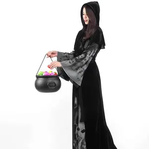 Hot selling Halloween Party Cauldron Set for Kids, Blow Mold Plastic Candy Holders, Perfect Halloween Party Gifts and Supplies