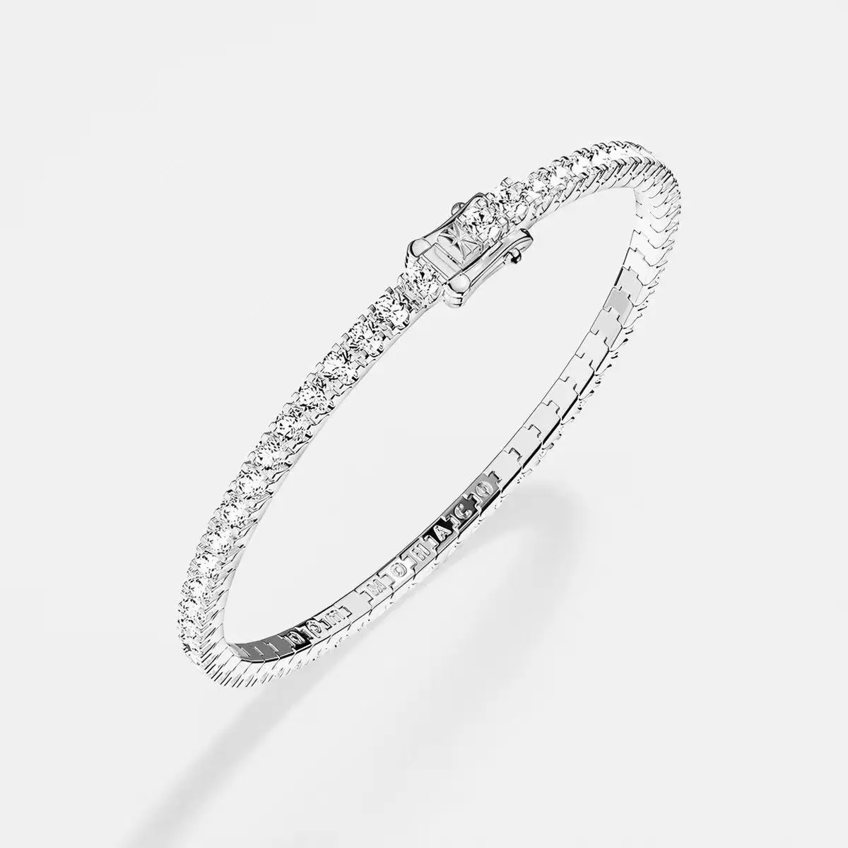 Lab-grown diamond tennis bracelet, 3 mm lab-grown diamonds; size: 6.5 inches; stackable affordable luxury design; fashionable bracelet; S925; No. 13003