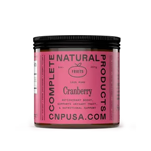 Complete Natural Products Cranberry Powder - Organic, Antioxidant-Rich, Supports Urinary Tract, 100% Pure, No Added Sugars, 8oz Glass Jar