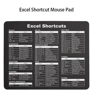 Excel Shortcut Office Mouse Pad | Premium Micro-woven Fabric & Natural Rubber, Non-slip Base, 66 Shortcut Commands, Compatible with PC/Laptop/Wireless Mouse