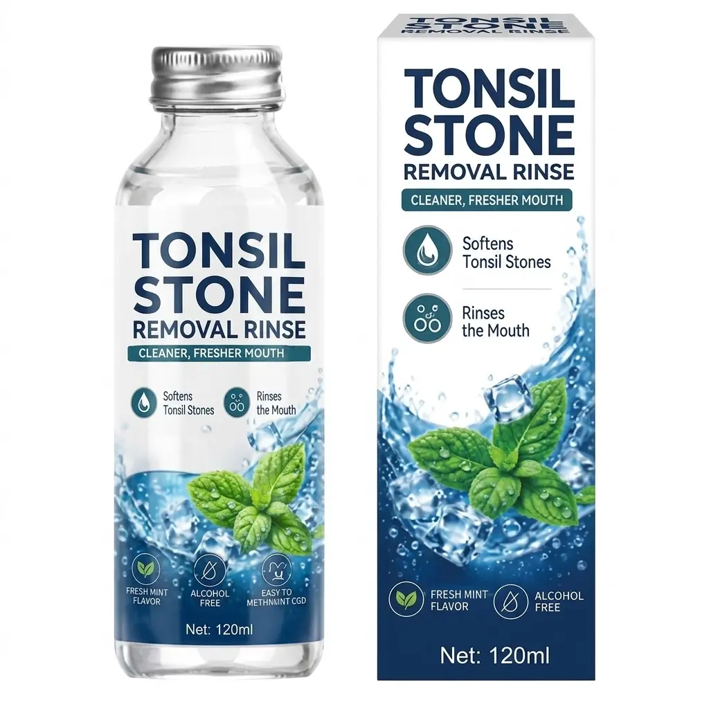 Tonsil Stone Removal Rinse (120ml) | Alcohol-Free Mint Mouthwash for Fresh Breath & Oral Care