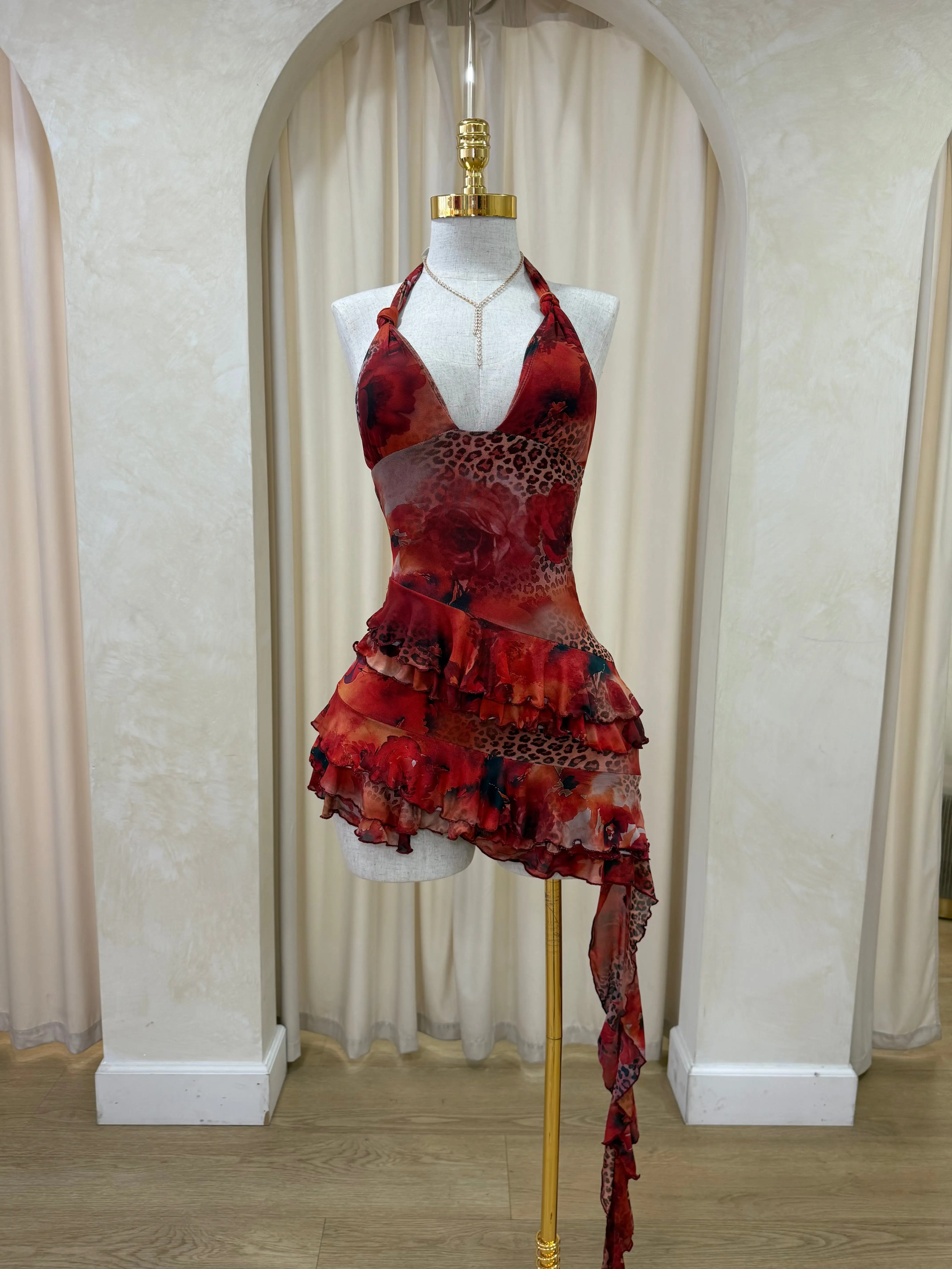 Gisselle Cheetah Mini Dress (red) Gisselle Cheetah Mini Dress (red)