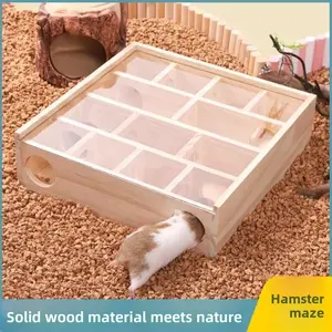 Hamster maze wooden hamster toy, wooden intellectual development toy, solid wood with acrylic