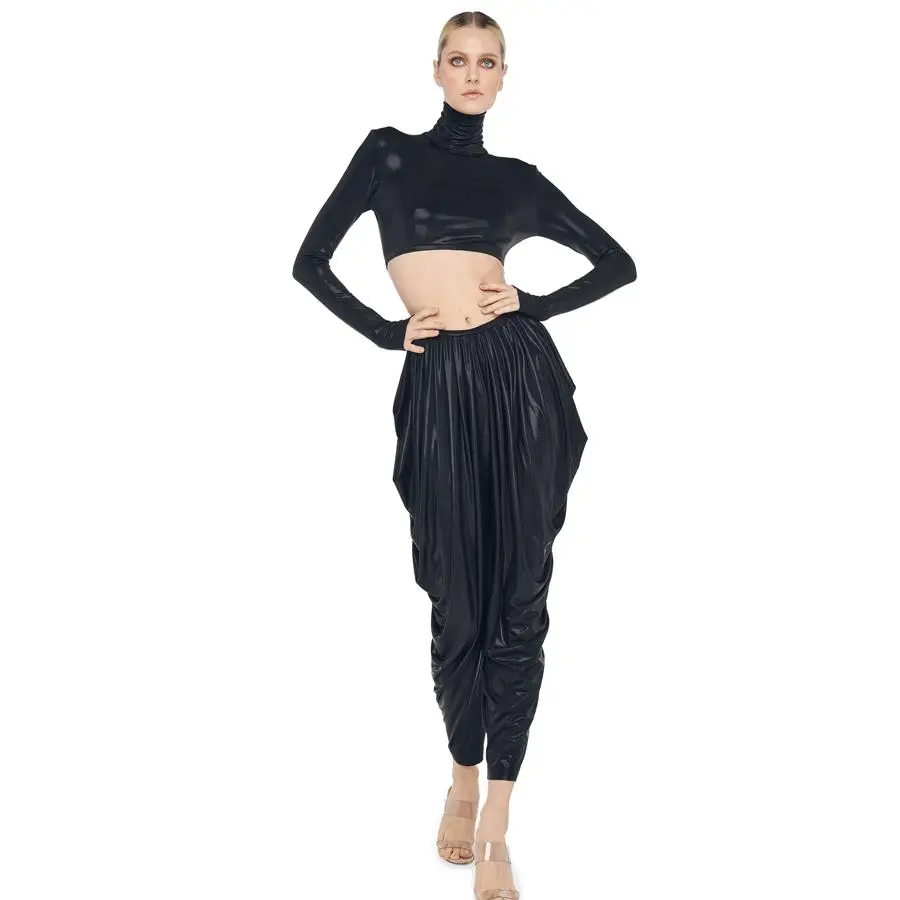 CROPPED LONG SLEEVE TURTLE TOP