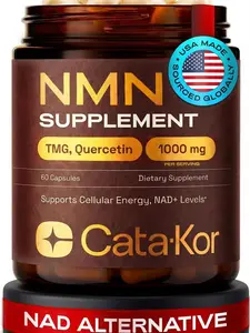 Cata-Kor NMN Supplement – 4-in-1 NAD Supplement with Quercetin | TMG | Resveratrol – NMNH Alternative – Supports Cellular Energy & NAD+ Level – 60 Capsules – Third-Party Tested (1 Pack)