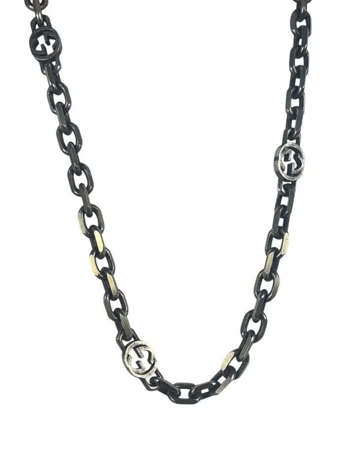 Pre-owned Gucci Interlocking G Station Necklace