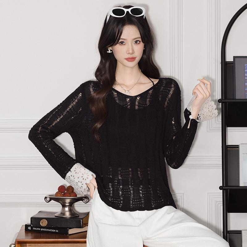 XINEV Women's Sweater 2025 Winter High-End Elegant Petite Laid-Back Fashionable Casual Knitted Base Layer Top Round Neck Mesh Knit Pullover White Comfort Elegance Piece Minimalist Long Sleeve Fitted Crewneck Basic Knitwear Womenswear sueter para mujeres