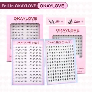 OKAYLOVE Bottom Lash Clusters Invisible Band Lower Lash Clusters DIY Lash Extension Fairy Bottom Eyelash Clusters Natural Lower Individual Lashes Dolce|Tilt