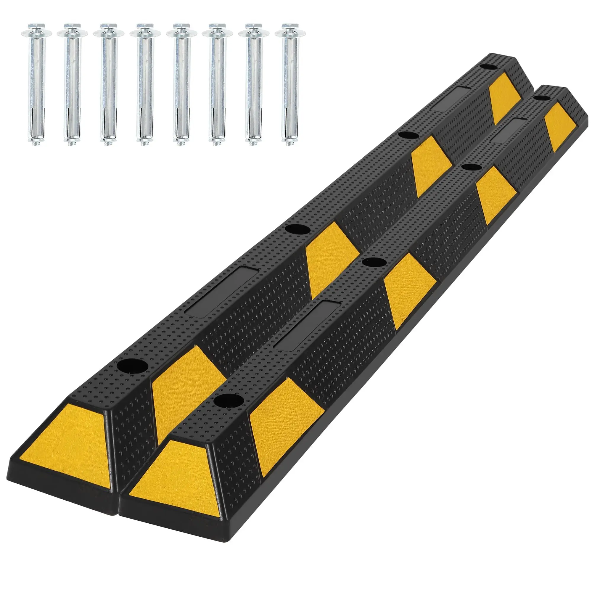 Garvee 72" Heavy Duty Rubber Parking Curb, Rubber Wheel Stopper - 6-Foot Parking Curb for Garage, Driveway & Parking Lots | Protects Cars, Trucks, , SUVs,2 Pack