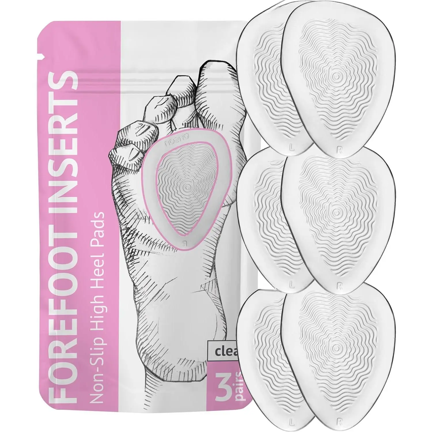 Metatarsal Pads Ball of Foot Cushion 3 Pairs - Soft Gel Cushioning for Women & Men, No Slip, High Heels Inserts, Metatarsalgia Pain Prevention Footwear Comfort