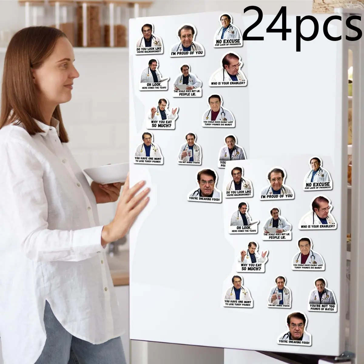 24 Pack Dr Now Magnets, Fun Dr. Nowzaradan Fridge Magnets, Strong Magnetic Text, Inspirational Diet Assistant, Cute Car Accessories, Refrigerator Decorating Magnet, Magnetic Item