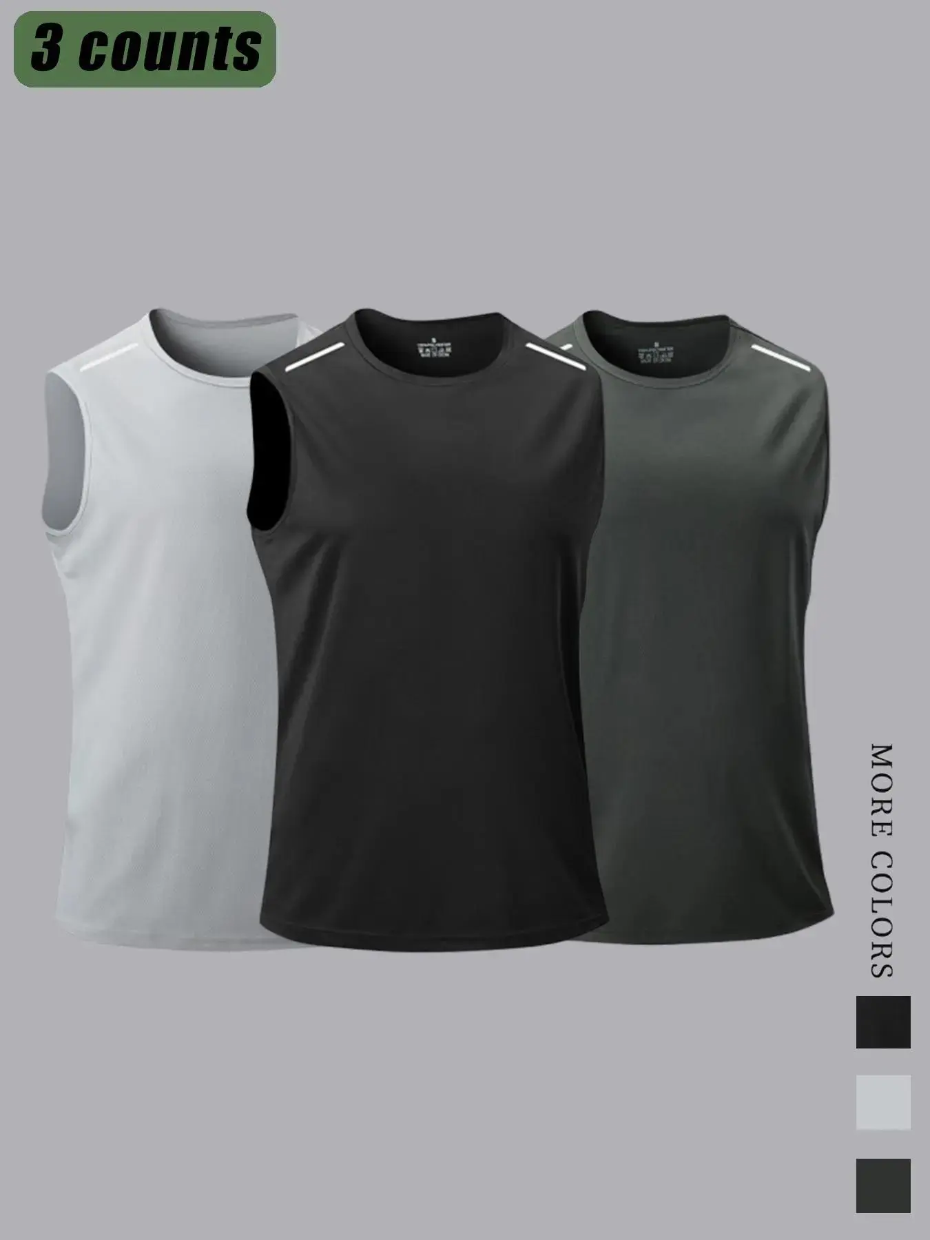 Men’s solid-color tank top, breathable quick-dry vest, casual sleeveless shirt—suitable for gym workouts, running, and other sports activities; men’s summer apparel, Athletic Activewear, Lightweight Vest