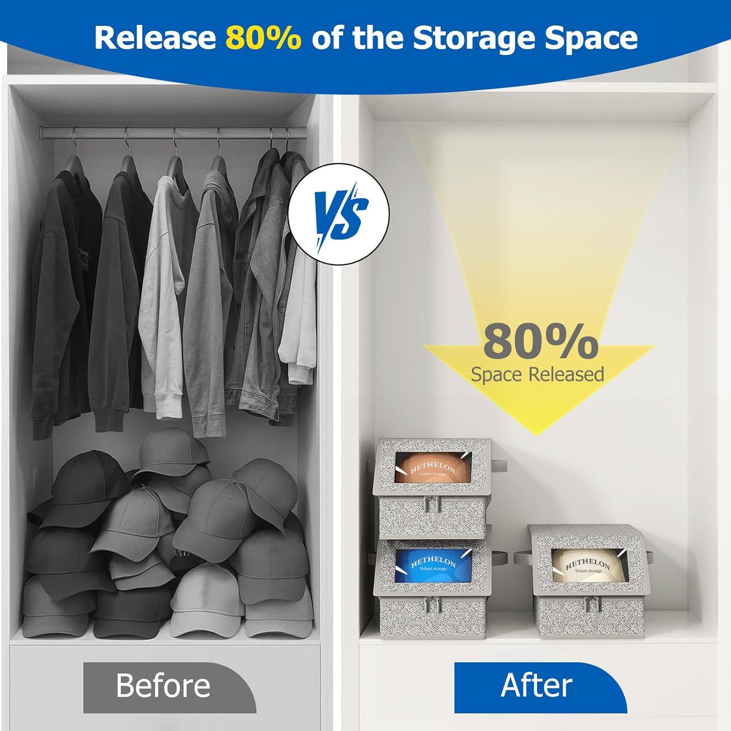 Stackable Baseball Cap Storage Box Stackable Hat Storage for Baseball Caps Durable Foldable Cardboard Organizer Large Capacity Hat & Toy Storage Solution, Versatile Home & Bedroom Organizer, Dustproof, Space Saving Stackable Baseball Cap Storage Box Stackable Hat Storage for Baseball Caps Durable Foldable Cardboard Organizer Large Capacity Hat & Toy Storage Solution, Versatile Home & Bedroom Organizer, Dustproof, Space Saving