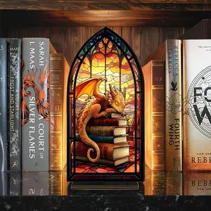 Andarna Fourth Wing Book Nook & Suncatcher Candle Holder – Empyrean Library Dragon, Fantasy Bookshelf Decor & Gift for Book Lovers (No Candle)