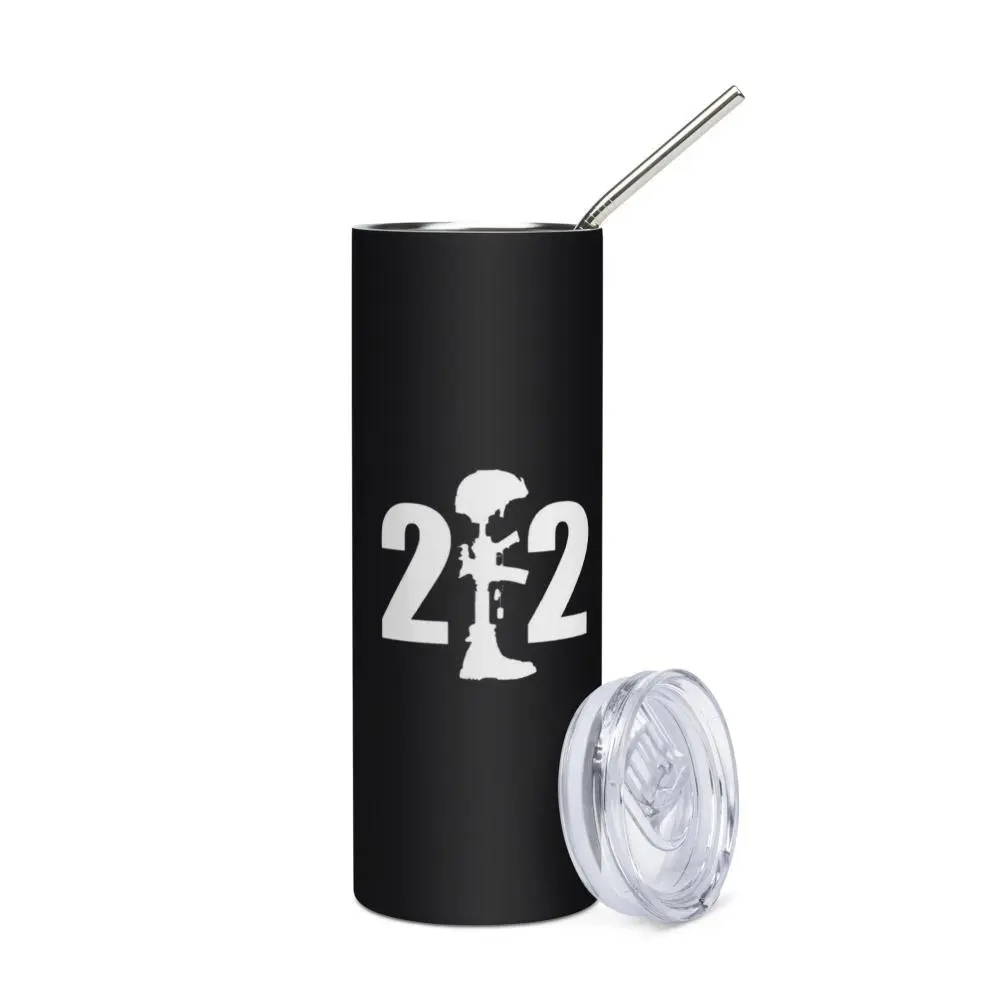 Stainless steel "22 a day" veteran support tumbler
